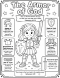 Armor of God Coloring Sheet Download- Girl and Boy Pages