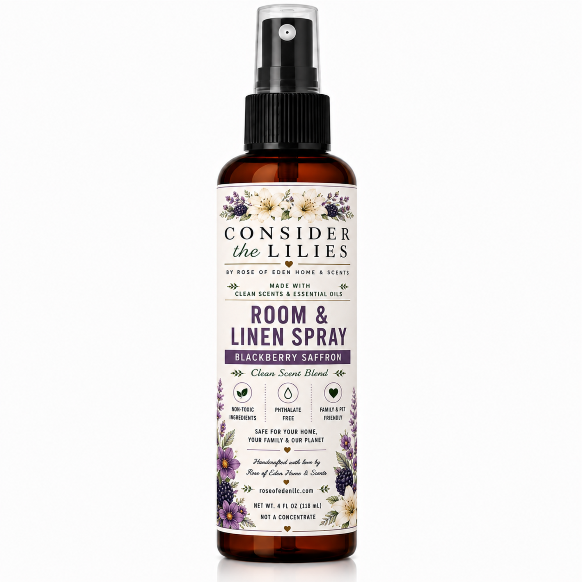 Room & Linen Spray – Blackberry Saffron | Consider the Lilies