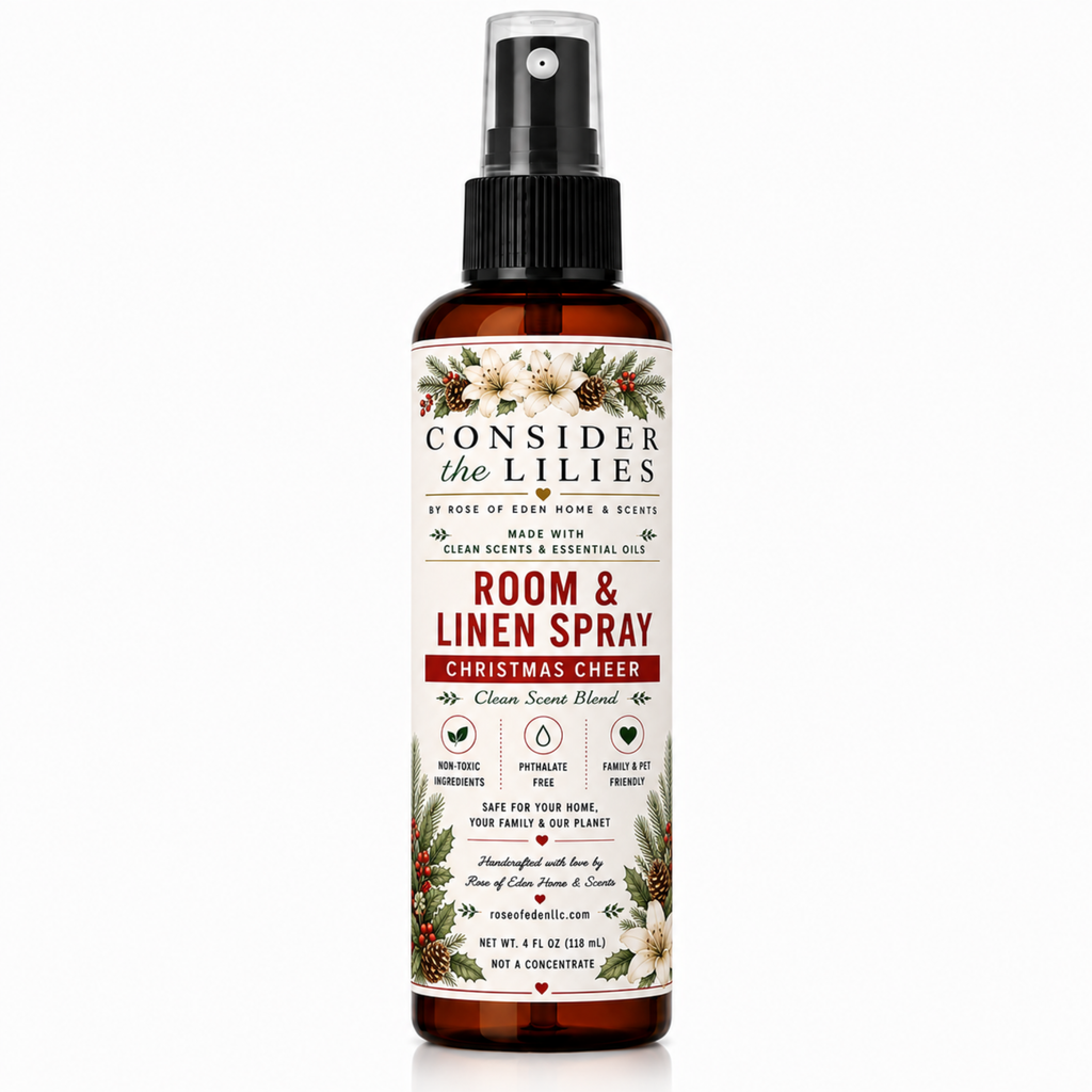 Christmas Cheer Room & Linen Spray – Consider the Lilies by Rose of Eden Home & Scents