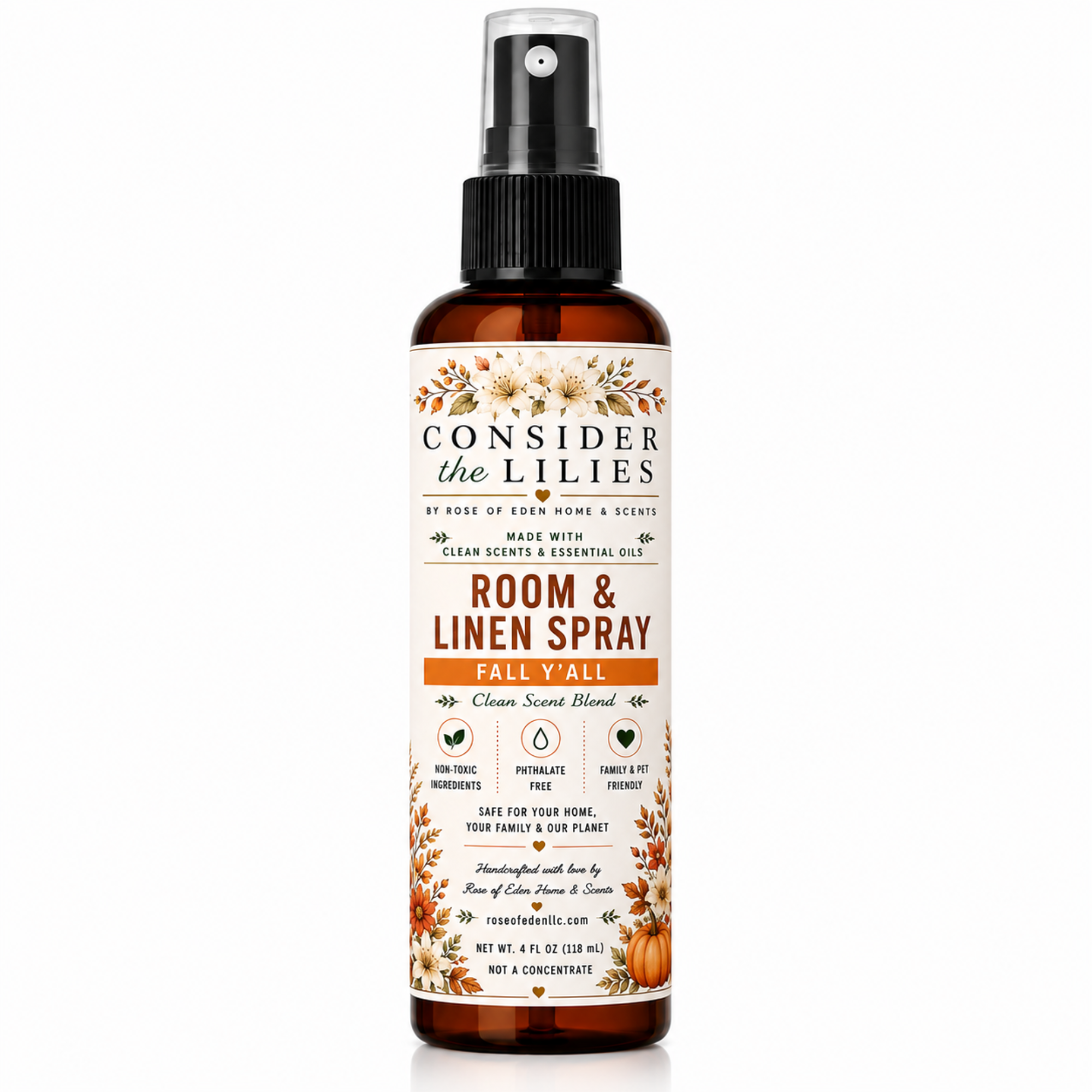 Fall Y'all Room & Linen Spray – Consider the Lilies by Rose of Eden Home & Scents
