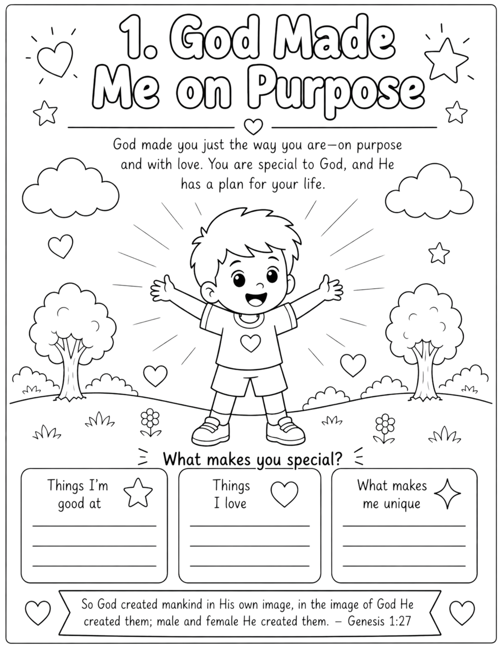 I Can Kids Workbook Coloring Sheets Download- Boy