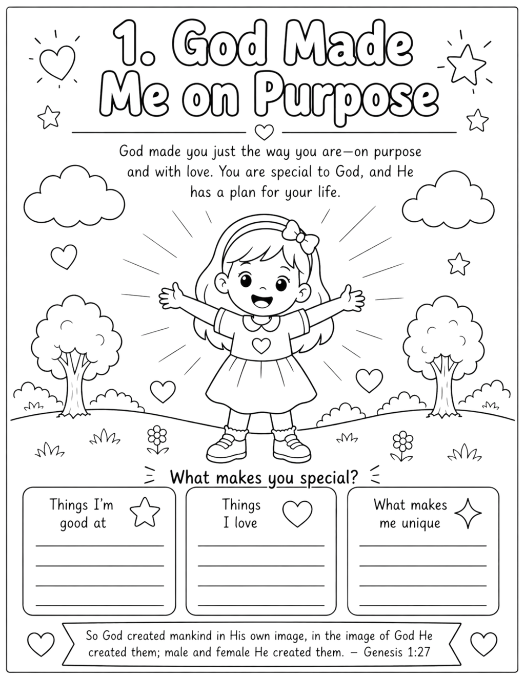I Can Kids Workbook Coloring Sheets Download- Girl