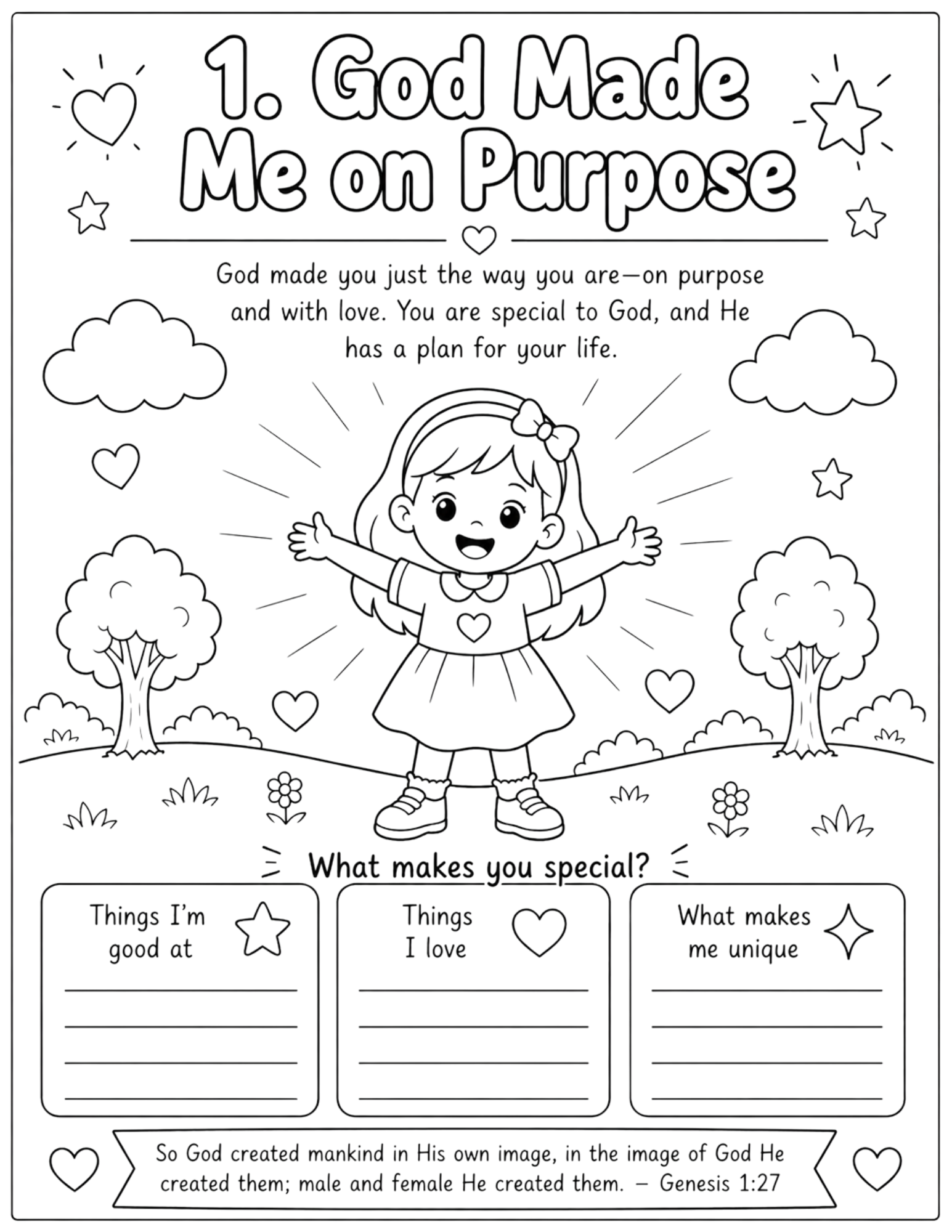 I Can Kids Workbook Coloring Sheets Download- Girl
