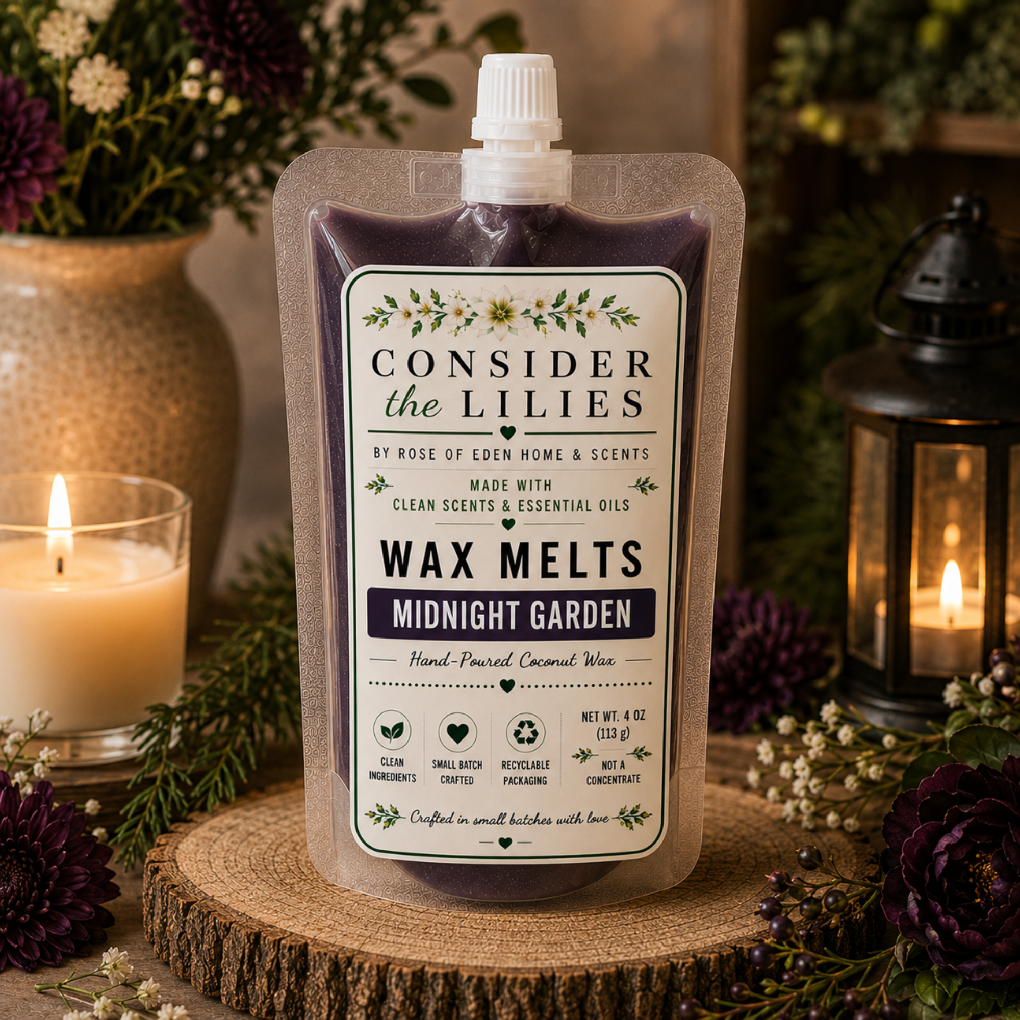Midnight Garden Wax Melts – Consider the Lilies by Rose of Eden Home & Scents