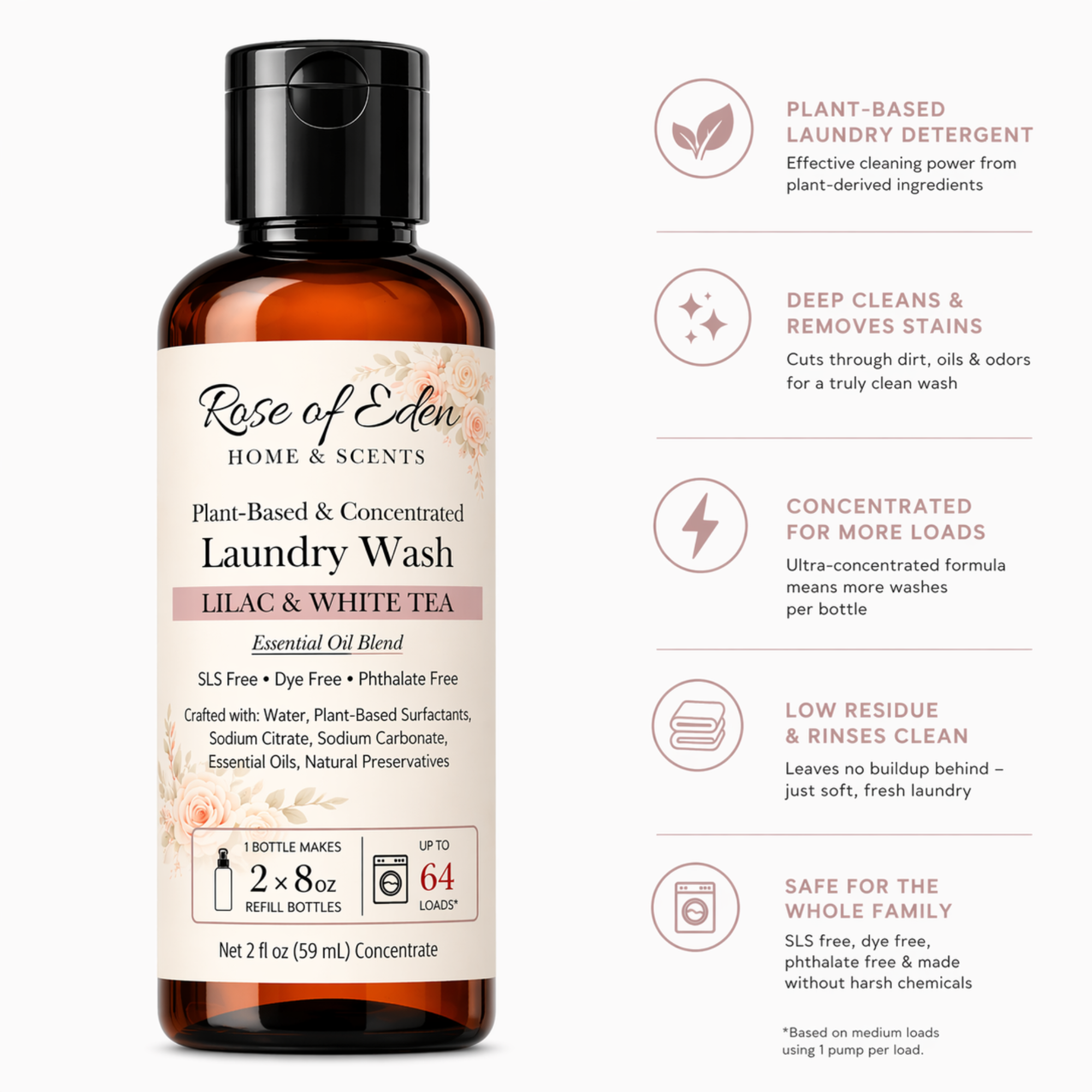Gentle Plant-Based Laundry Wash - Concentrated 2 oz