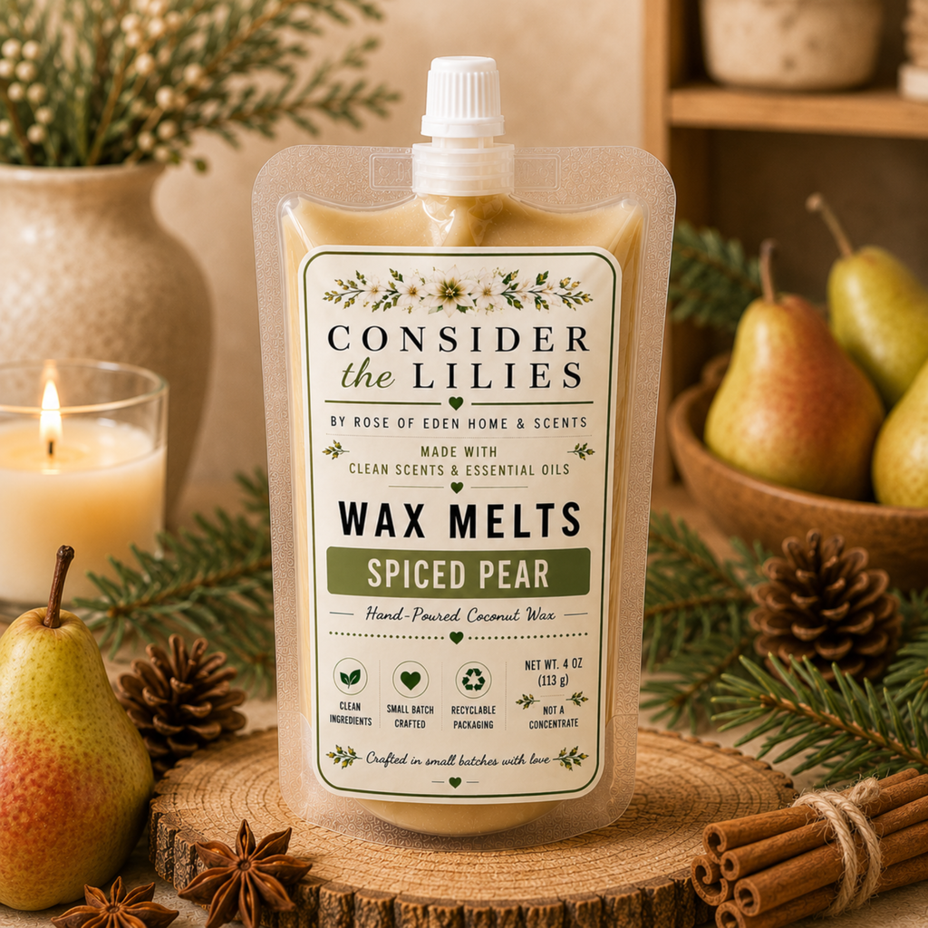 Spiced Pear Wax Melts – Consider the Lilies by Rose of Eden Home & Scents