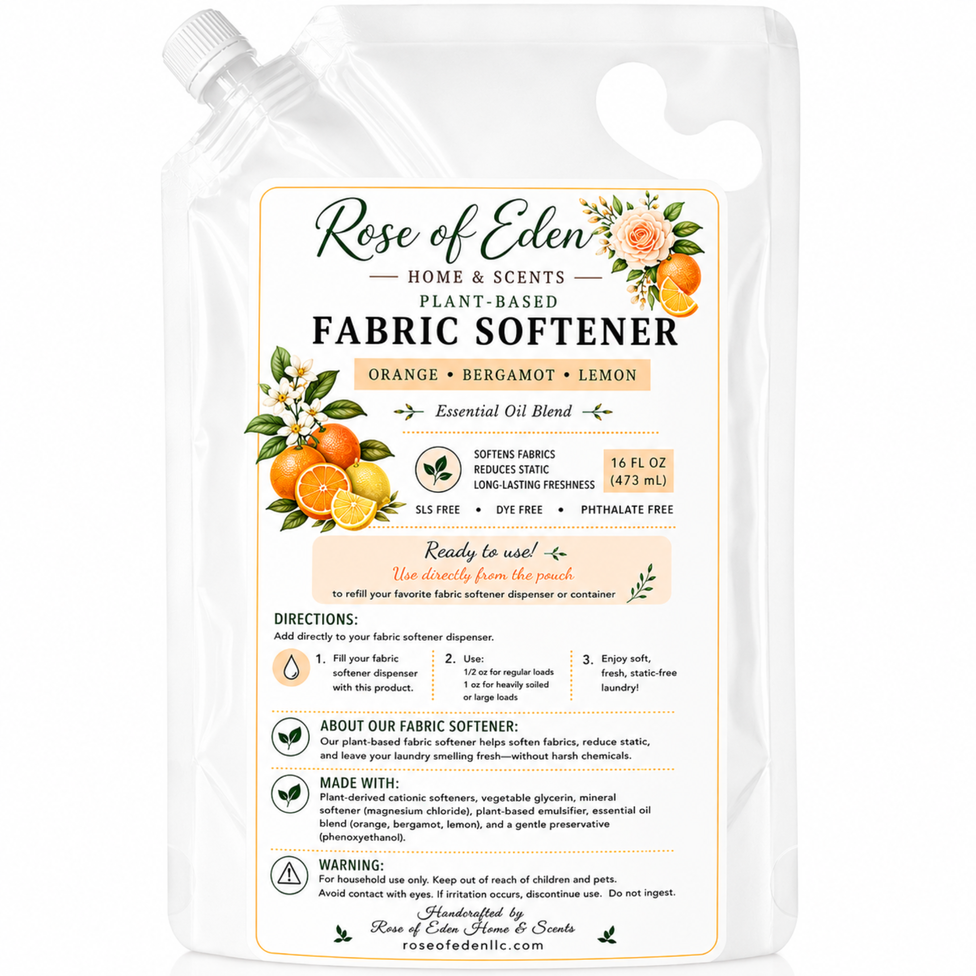 Plant-Based Fabric Softener | Ready-to-Use Liquid Softener