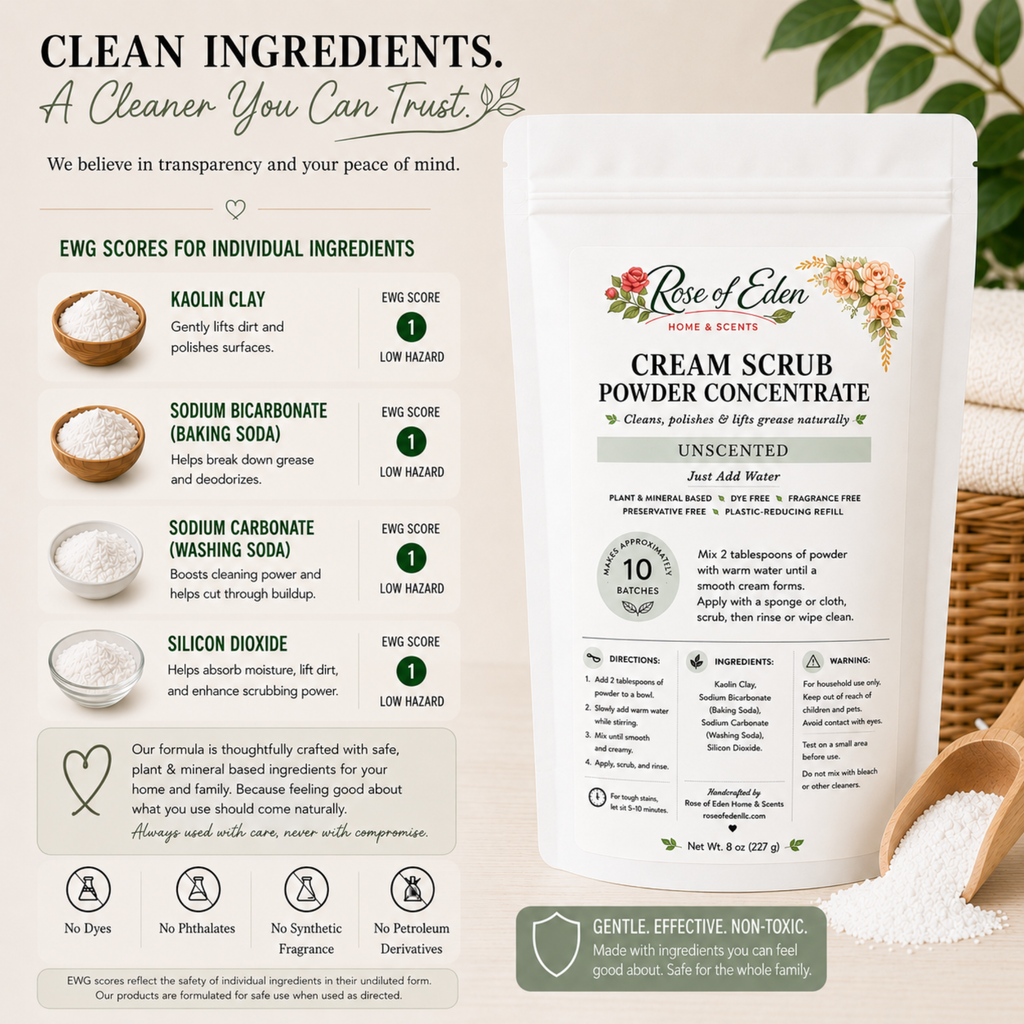 Cream Scrub Powder Concentrate | Toxin Free | Plant & Mineral Based
