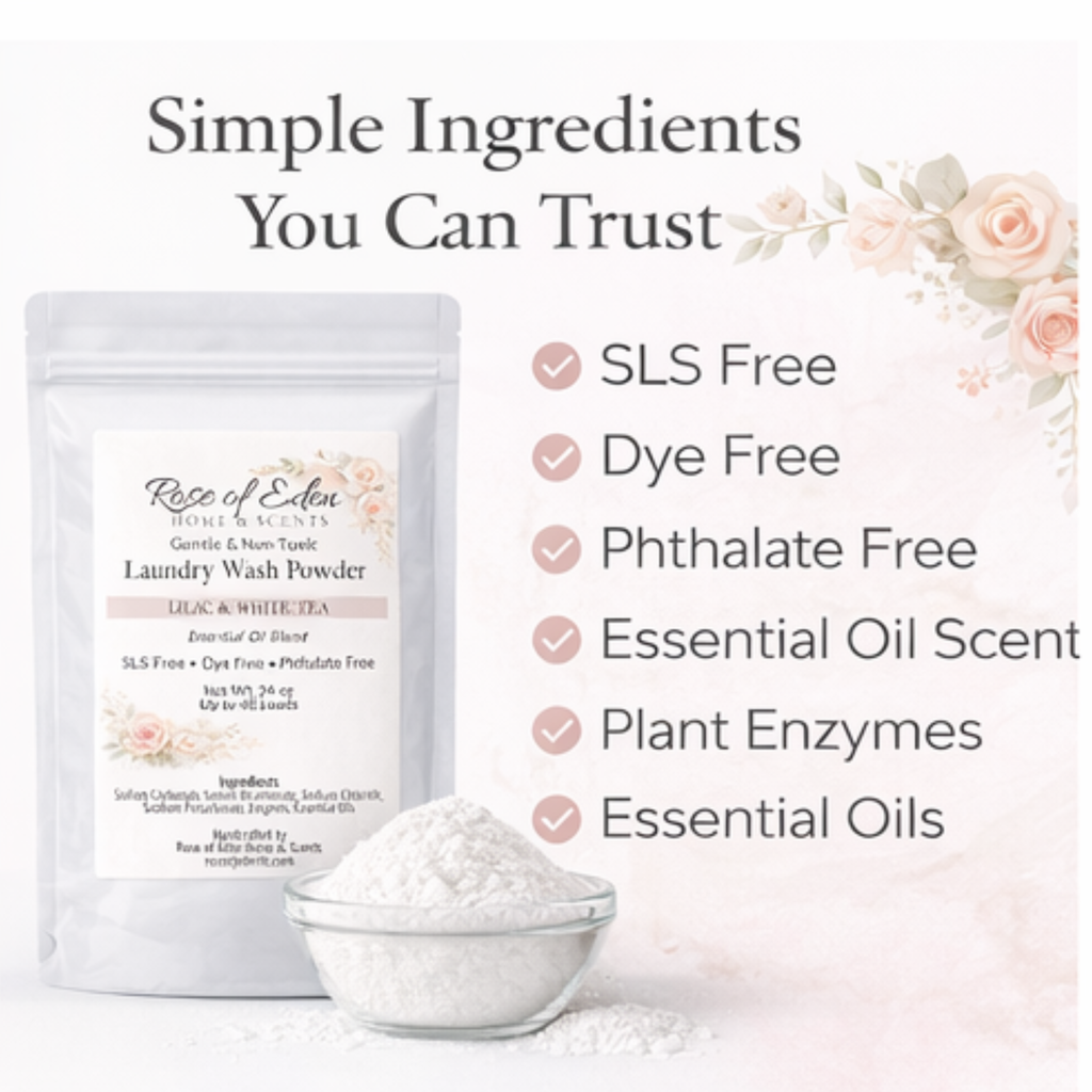 Laundry Wash Powder with Enzymes, Gentle formula, All Natural