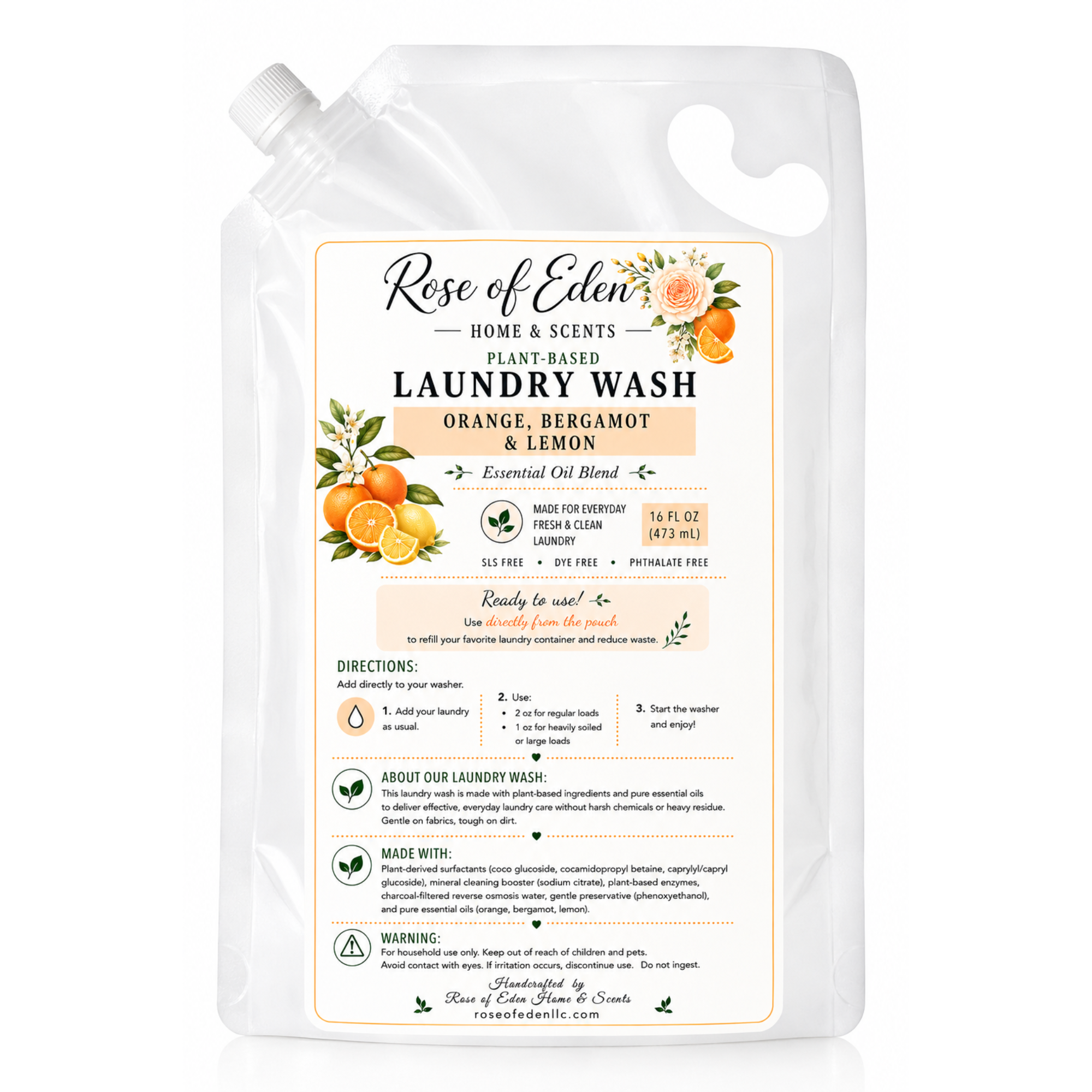 Plant-Based Laundry Wash – Essential Oils| Ready-to-Use Liquid