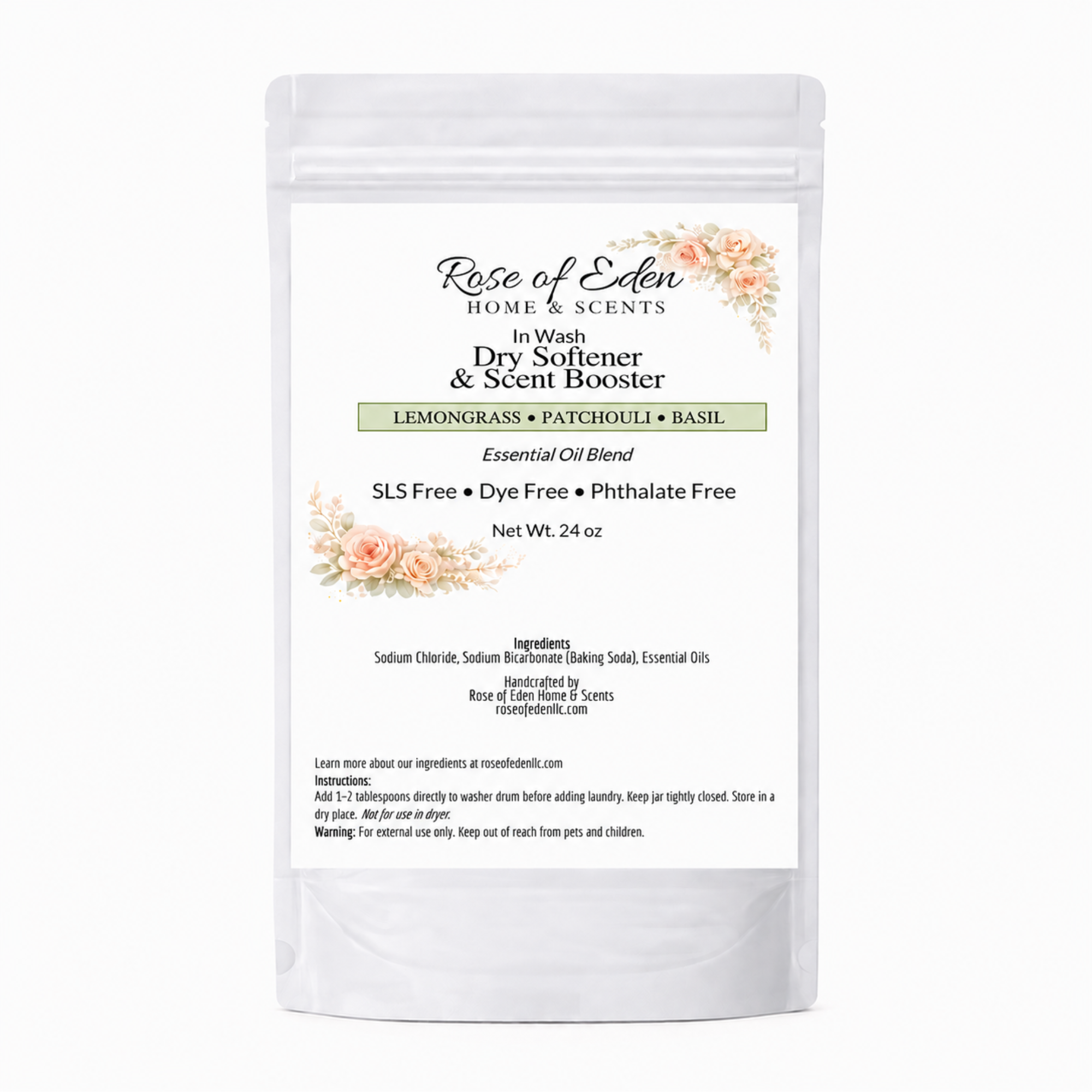 In-Wash Dry Softener and Scent Booster for Laundry, Handcrafted, Gentle formula, All Natural