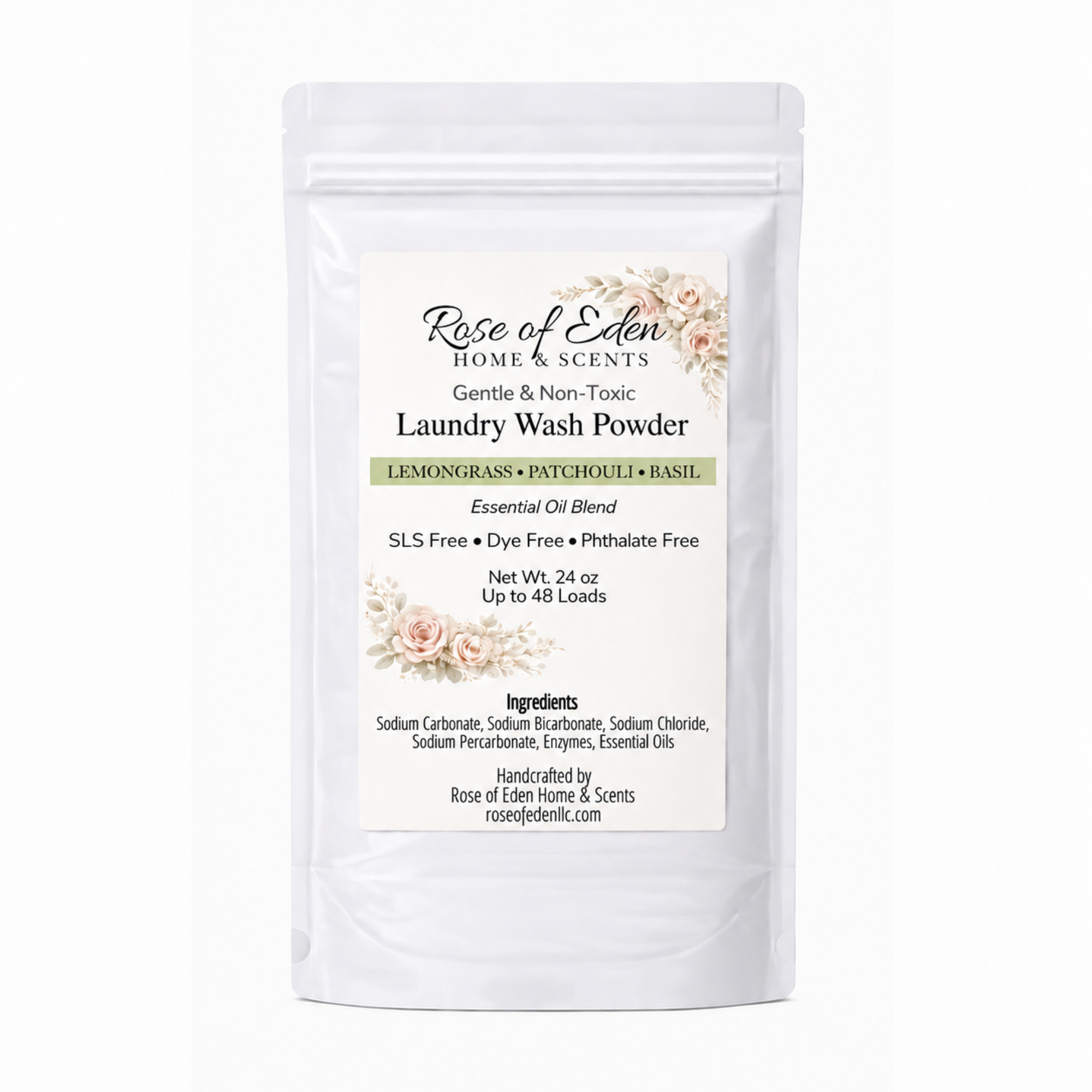 Laundry Wash Powder with Enzymes, Gentle formula, All Natural