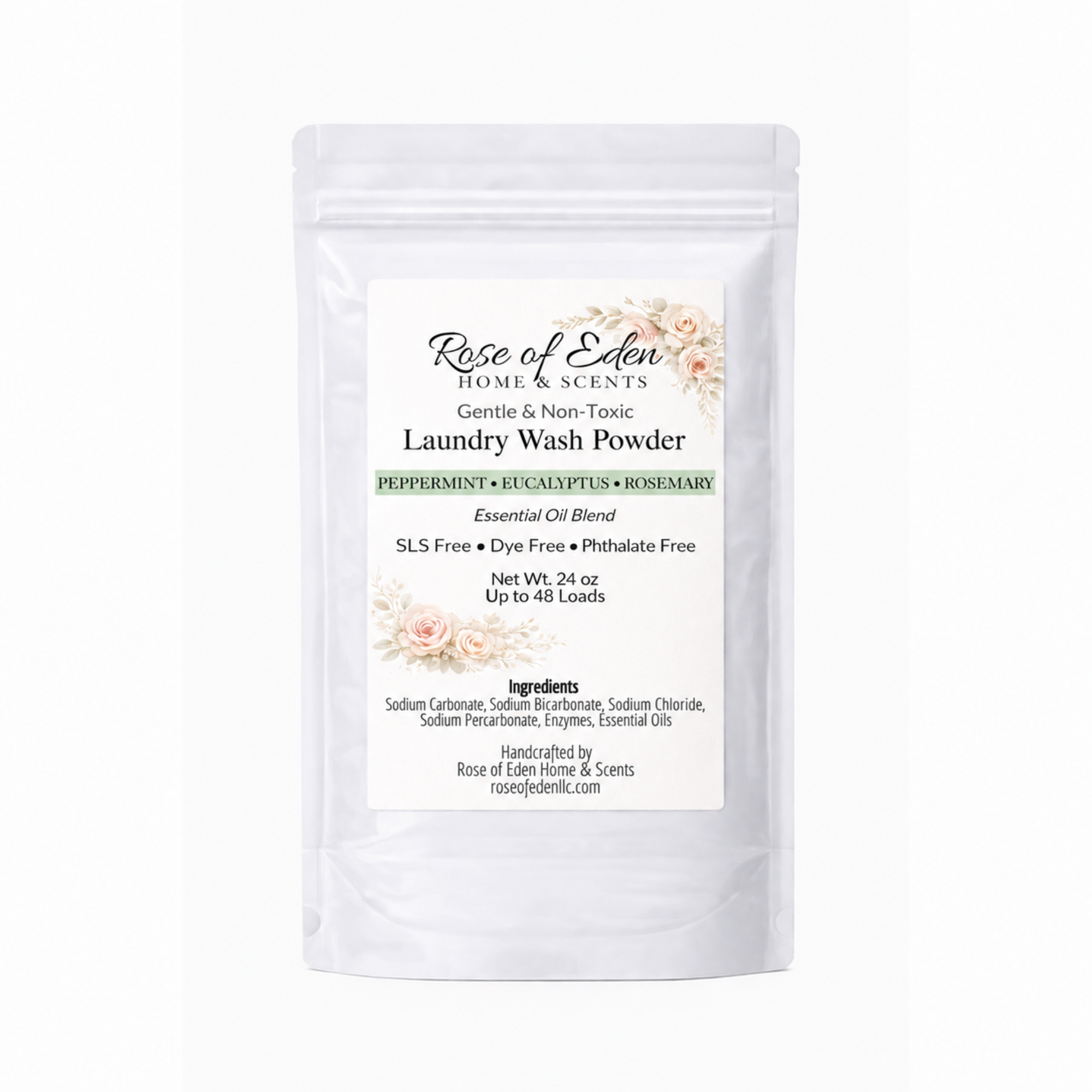 Laundry Wash Powder with Enzymes, Gentle formula, All Natural