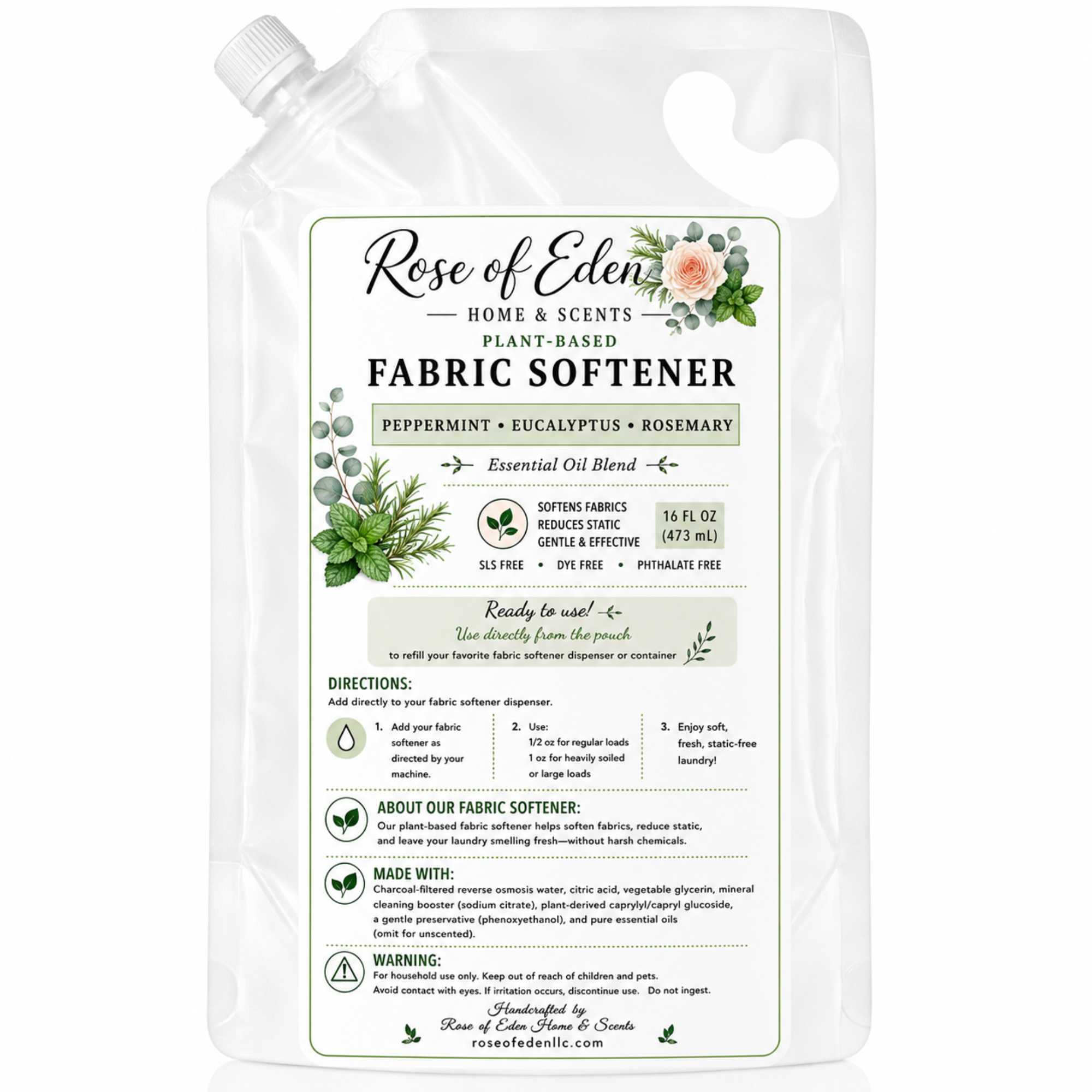Plant-Based Fabric Softener | Ready-to-Use Liquid Softener