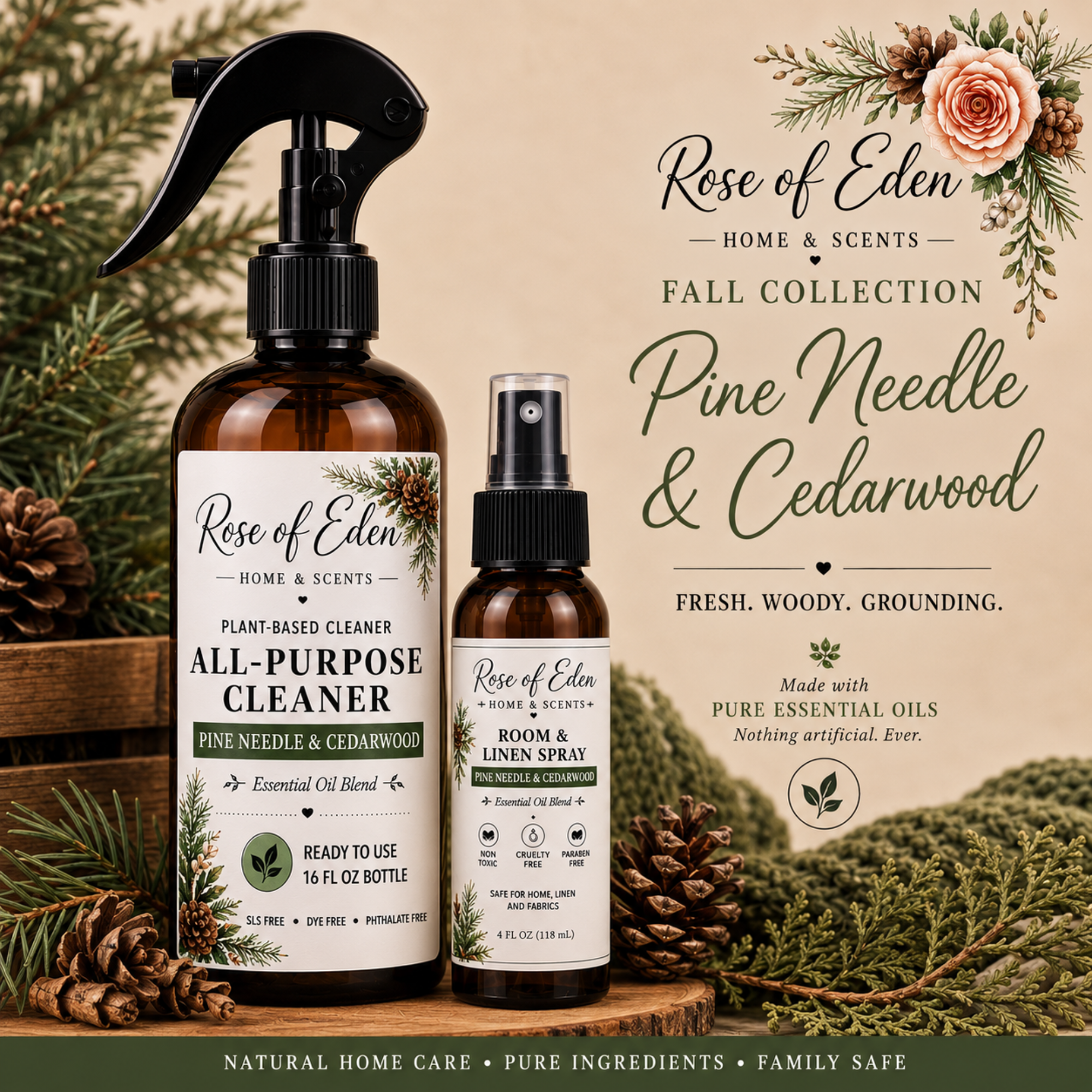 Pine Needle & Cedarwood All-Purpose Cleaner and Room Spray Set