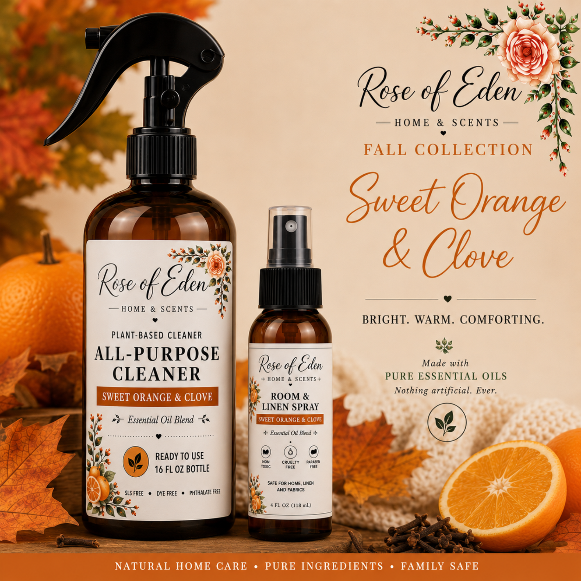 Sweet Orange & Clove All-Purpose Cleaner and Room Spray Set
