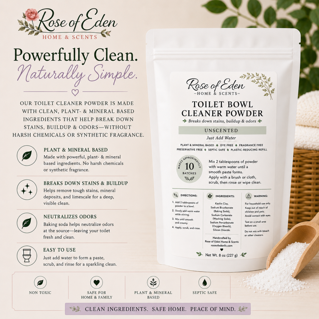 Toilet Bowl Cleaning Powder Concentrate | Toxin Free | Unscented | 8 oz